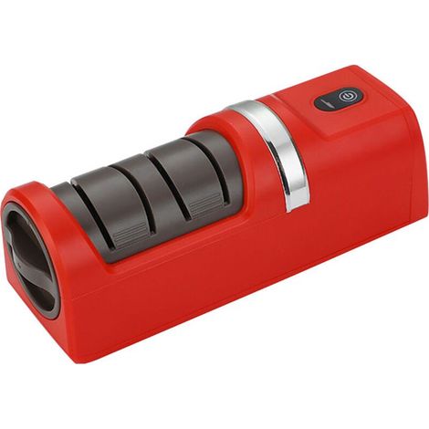 Aiguiseur Électrique Portable pour Couteaux, Rechargeable USB, Base Anti-Dérapante, Meules Grossière et Fine, Idéal Cuisine, Camping, Extérieur (1/4)