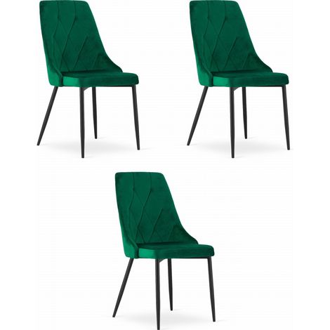 Silla Valora IMOLA en terciopelo verde oscuro, diseño moderno x3 (1/5)