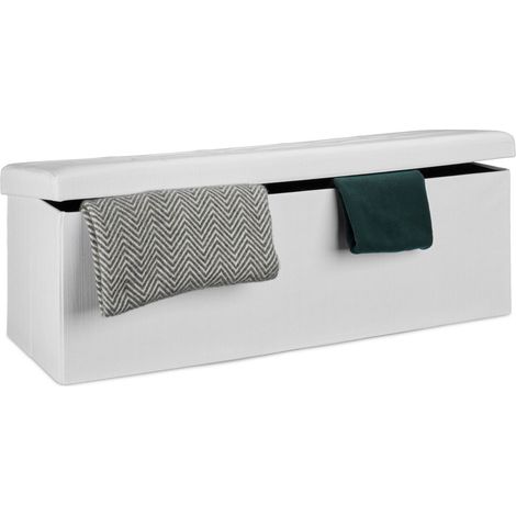 Banco de almacenamiento plegable de tela de lino