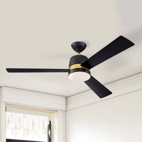 [GEBRAUCHT] B-Ware Westinghouse Deckenventilator Tristan schwarz matt Holz mit Beleuchtung 132cm (1/2)