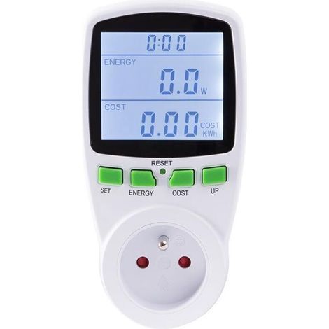 WATTMETRE PRISE – compteur electrique consommation d'énergie, programmateur prise electrique, protection surcharges – Maîtrisez votre électricité avec style et précision (1/4)