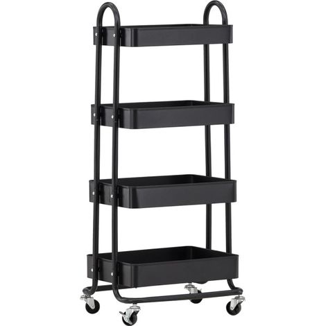 Étagère 4 Niveaux en Métal "Manaus" 104cm Noir (1/5)