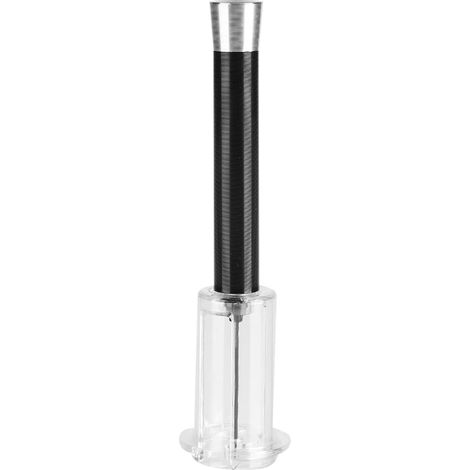 Abrebotellas neumático de rosca, fabricado en aleación de aluminio negro, de 5 x 19,5 cm, ideal para bares y restaurantes. (1/5)