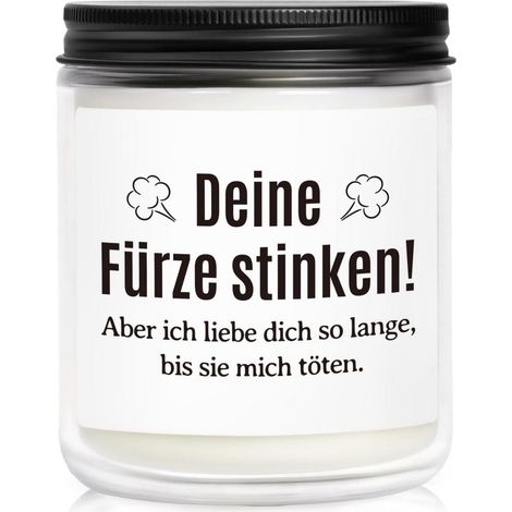 Duftkerze mit Spruch für Männer Wiederverwendbares Glas 35h Brenndauer Geschenk für Partner