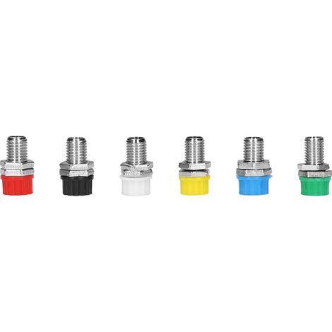 10 jeux de fiches bananes pour une transmission stable et une résistance à la corrosion, diamètre 4 mm, bornes de panneau banane 6 couleurs adaptées aux ordinateurs de bord. (1/5)