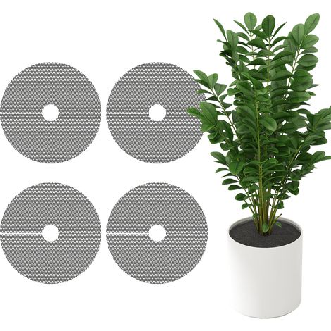 Lot de 4 grilles de rempotage pour plantes de 40 cm, protection de terreau en extérieur, découpable à la protection des plantes de jardin adaptées (1/5)