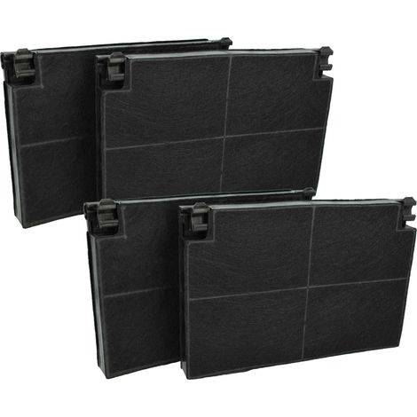 vhbw 4x Aktivkohlefilter kompatibel mit Küppersbusch EDIP638.0W, EDIP638.0E, EDIP639.1E, EDIP638.1E, EDIP938.0E, EDIP6650.0GE Dunstabzugshaube