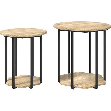 Maison Exclusive - Set tavolini con lo scaffale 2 pcs Marrone