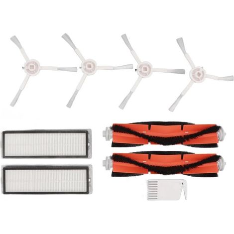 Kit de filtres et brosses – Balai plat blanc compatible avec Mijia 1C, Dreame F9, Xiaomi Mi Robot Aspirateur 1T