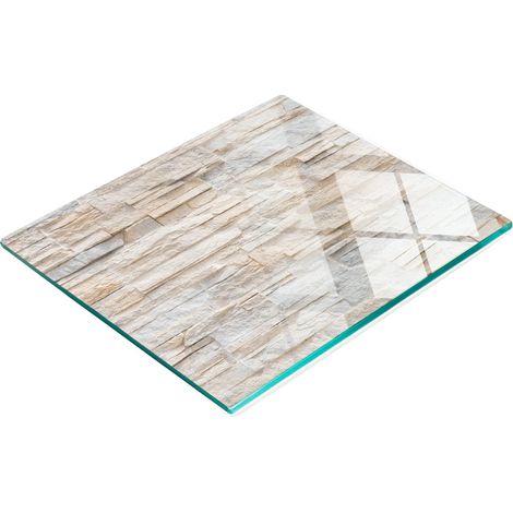 Tablero decorativo de vidrio para servir aperitivos, diseño de pared de ladrillo, 60x52 cm (1/5)