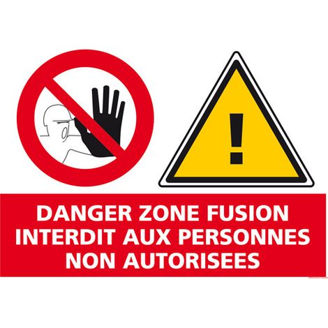 Panneau de signalisation Danger Zone de Fusion (D0943) - Adhésif - 105 x 75 mm