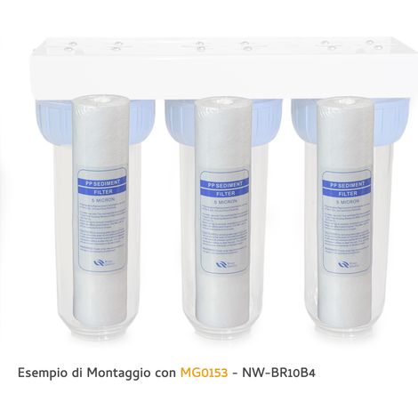 KIT SEDIMENTI CARTUCCE 3 PEZZI FILTRO SISTEMA FILTRAZIONE 10" 254MM ACQUA 5 μ