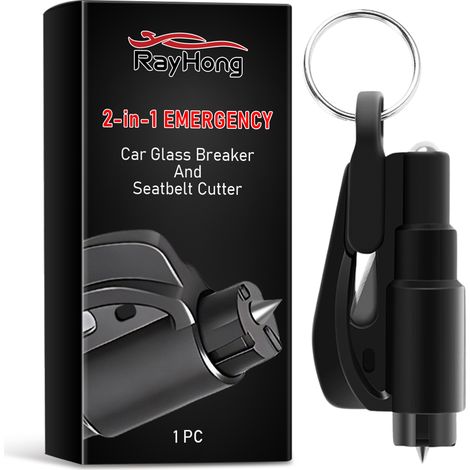 Martello di emergenza 2 in 1 e taglia cinture di sicurezza per auto, modello 2025, coltello multifunzionale portatile per cinture di sicurezza e rompivetro - AquaForge (1/5)