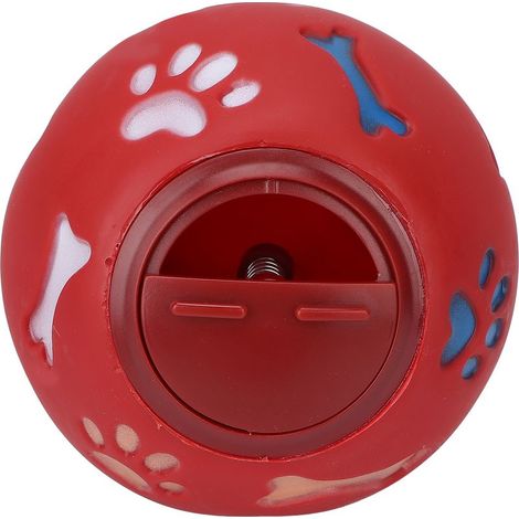 Boule de nourriture anti-fuite pour chien, alimentation lente multifonction pour chiens, diamètre 11cm/4,3 pouces, rouge (1/5)