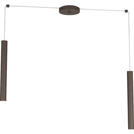 Sospensione Moderna Round Tube Metallo Marrone 2 Luci Gu10 (1/4)