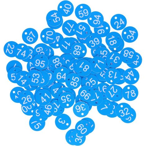 100 étiquettes numérotées rondes avec trou pour ruches, accessoire d'apiculture (bleu et blanc) (1/5)