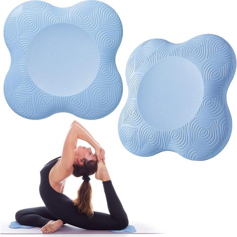 2 rutschfeste Yogamatten, Yogamatten zum Schutz von Knien, Handgelenken und Ellbogen, hellblau (1/5)