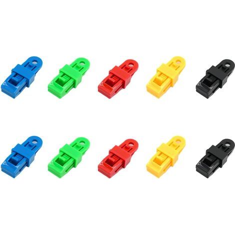 Set of 10 Tarp Clips, Elastic Tarp Clips/Ties/Tensioners, Sturdy and Adjustable Locking Handle for Tarps and Shade Sails (10 pc) (1/5)