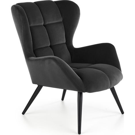 Sillón Houston 1079, Negro, 91x75x86cm, Tapiz, Patas: Metal, 0