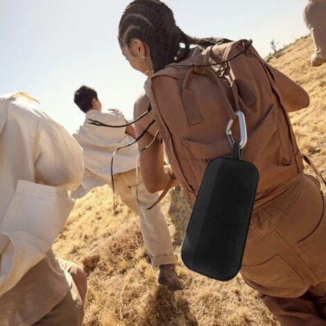 Enceinte Bluetooth, Enceinte d’extérieur ultra-portable avec son haute fidélité, 12 h d’autonomie, Enceinte résistante étanche à l’eau, Noir (1/5)