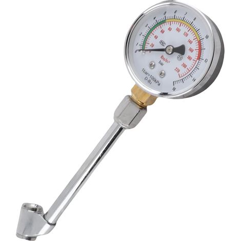 Manomètre générique de pression des pneus, manomètre mécanique à cadran de haute précision pour voitures, motos et vélos, instrument de mesure léger de 19 cm (1/5)