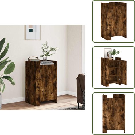 The Living Store Sideboard Räuchereiche 45x35x75 cm Holzwerkstoff - Schreibtisch - Wohnzimmermöbel - Sideboard - Regal - Holzmöbel (1/5)