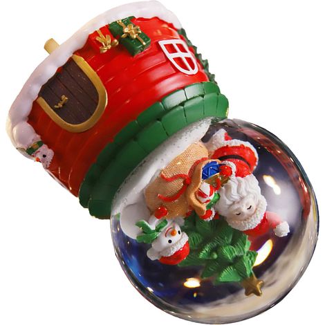 Boîte à musique de Noël, décoration musicale en résine, artisanat pour enfants et étudiants, collection 2022, bonhomme de neige lumineux. (1/5)