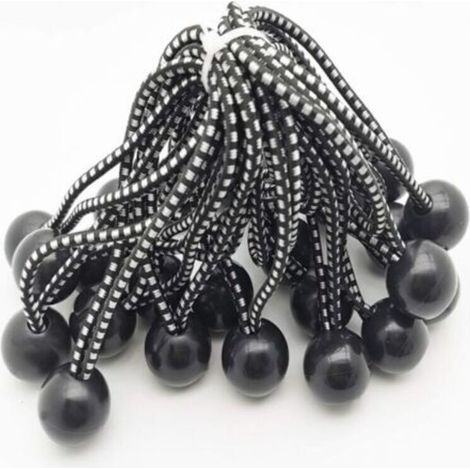 25pcs Tendeur Elastique Caoutchouc Professionnel Avec Boule (Noir 150 Mm) Pour Tentes, Bâches, Affiches. Tendeur Bâche, Sangle Élastique, Support De Bâche, Caoutchouc De Bâche, Tendeur Caoutchou
