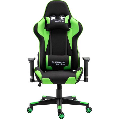 Sedia da gaming estrema PlayMaker nera/verde (1/5)