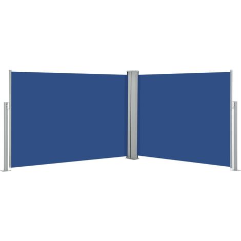 Auvent paravent store brise-vue latéral rétractable de patio jardin terrasse balcon protection visuelle écran 120 x 1000 cm bleu