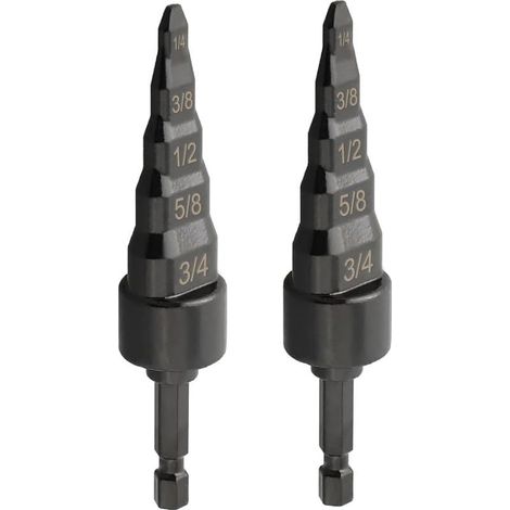 Lot de 2 écarteurs de tuyau en cuivre 5 en 1, outil de réparation de tube d'extension en cuivre, kit d'outils de forage, écarteur à tige hexagonale de 1/4", outil de sertissage de tubes en (1/5)