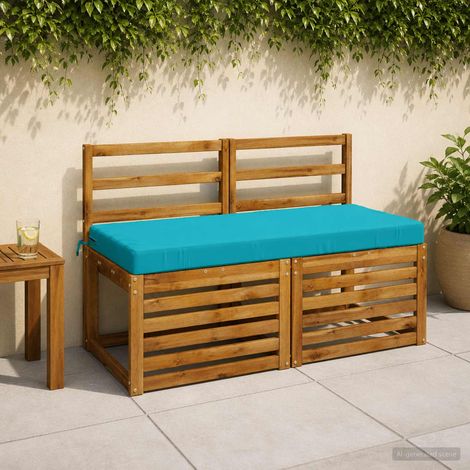 vidaXL Coussin de banc SOEST 100 % polyester Turquoise 110 x 50 x 8 cm (1/5)
