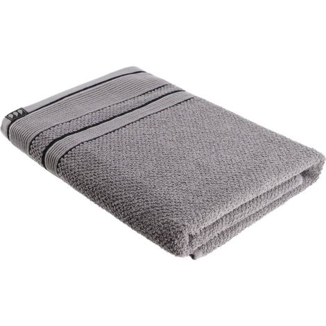 Drap de bain 100% Coton bicolore Gris et Noir 70 x 130 cm - TENDANCE (1/3)