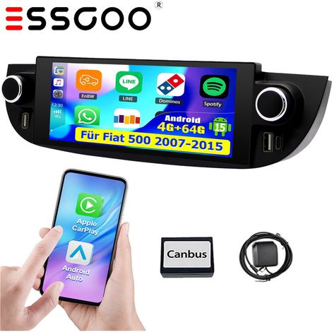 Autoradio pour Fiat 500 (2007-2015) : Android 15, Apple CarPlay, GPS, Bluetooth, Wi-Fi, RDS, DSP, 4 Go + 64 Go de RAM - 4+64G (1/5)