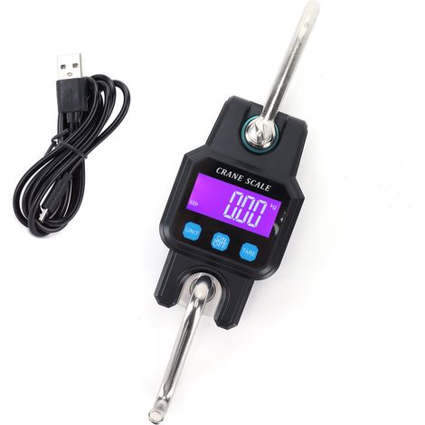 WH-C06 Balance numérique rechargeable suspendue Mini balance à grue Balance électronique à crochet pour la maison (Noir) (1/5)