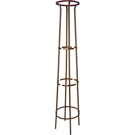 Tuteur colonne fer vieilli 44x200 cm – Tube rond 20 mm – Acier époxy résistant au gel et UV – Pour rosiers et plantes grimpantes – Louis Moulin (1/4)