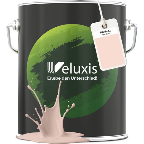 Wandfarbe Rosa Beige Creme Matt Innenfarbe – Deckkraft Klasse 1, VOC-frei, Ohne Grundierung, Tropfarm – Wohnzimmer & Schlafzimmer –  5L – Veluxis (Pale Blush)