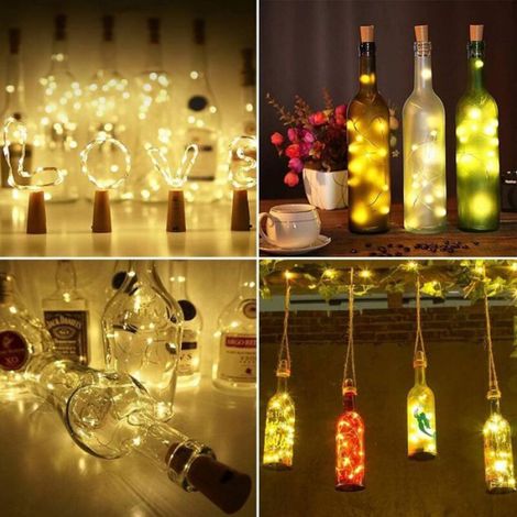 Lumière de bouteille 9x20 LED, lumière de bouteille de liège LED lumières guirlandes lumineuses bouteilles bricolage bouteilles lum (1/5)