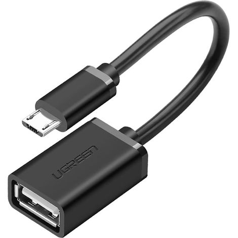 Cavo piatto otg ugreen micro usb maschio a usb a femmina 015 m - nero 230737457