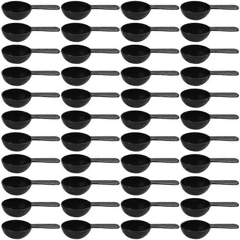 Lot de 50 cuillères doseuses en plastique pour grains de café, idéales pour les cafés et les boutiques.-9.50X3.50X2.50CM-Black (1/4)