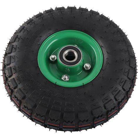 Roue avec pneu gonflable caoutchouc pour chariot d'outils 10,5 pouces 4,10/3,50-4 roulement 6204-2RS intégré (1/5)