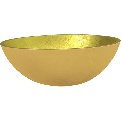 Lavabo de vidrio dorado 50x37x14 cm vidaXL (1/5)