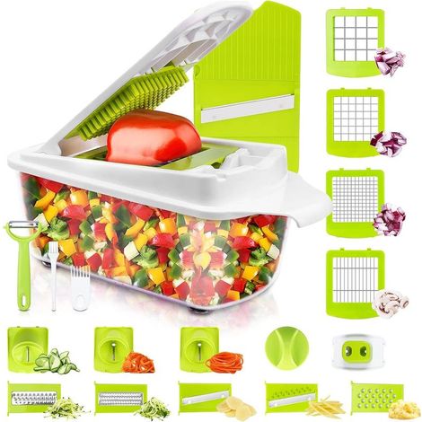 Mandoline Multifonctions 23pcs Coupe Legume Multifonctions des Decoupe legumes Rapidement et Uniformément