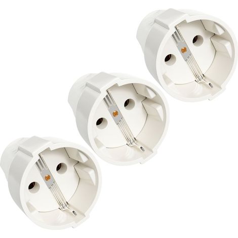 ABSINA Prise de terre ABSINA, blanche, lot de 3 (1/5)