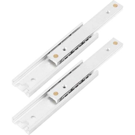 Glissières de tiroir à roulement à billes en alliage d'aluminium robustes UlisemPack, glissières télescopiques, rails coulissants durables et lisses pour armoires à tiroirs (140 mm)