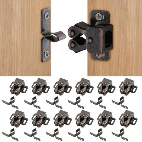 12er-Packung Doppelkugel-Schranktürriegel, verzinkte Türschnallen, inklusive Schrauben, kupferfarben (1/5)