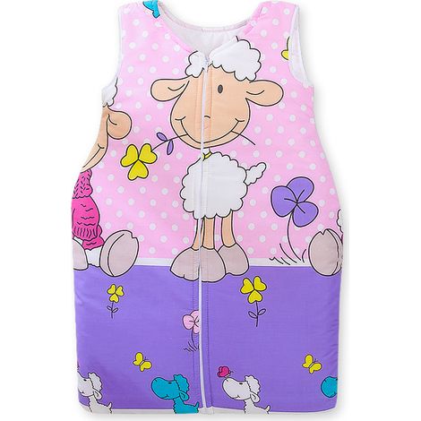 Saco de dormir de algodón para niños de 6 a 12 meses, TOG 2.5, aislante para todo el año, color morado-rosa. (1/3)