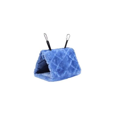 Kuschelige Vogel-Hängematte, Hängende Kuschelhöhle, Glückliche Hütte, Vogel-Papageienversteck, Größe M (23,5–22 cm) (Blau) – Crezuo