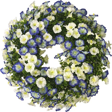 Guirlande Florale Artificielle - Couronne Décorative Pour Porte Et Mur - 40 Cm - Usage Intérieur Et Extérieur - Blanc (1/5)