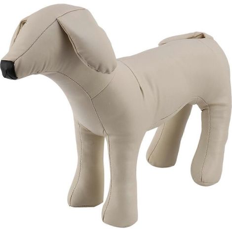Jouet en cuir blanc taille M représentant un chien debout (1/5)